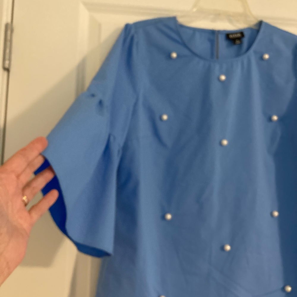 a.n.a blouse with pearl accents - Picture 3 of 5